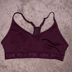 Victoria's Secret PINK Burgundy Sport Bra, Large